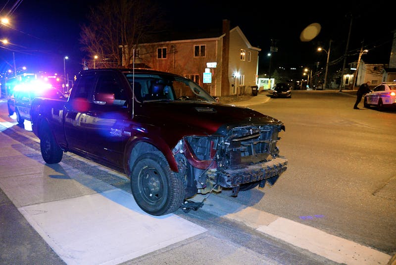 Four people were taken to hospital following a high-speed hit-and-run collision in St. John's Sunday night. - Keith Gosse/The Telegram