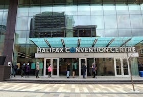 The lineup for asymptomatic testing at the Halifax Convention Centre started along Market Street, near Carmichael Friday.