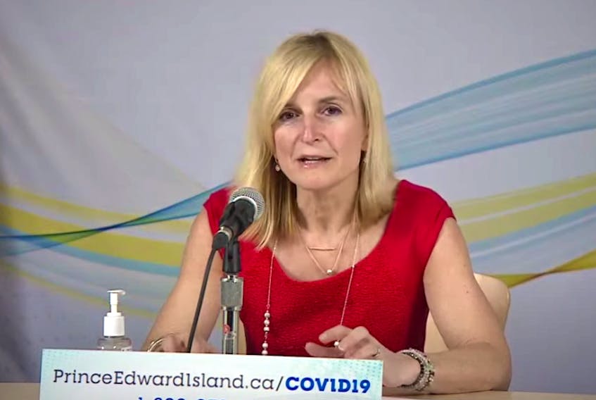 Dr. Heather Morrison, P.E.I.'s chief public health officer, provides an update on the coronavirus during a briefing April 27, 2021.