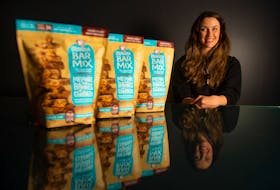 Sheena Russell, founder and CEO of Made with Local, poses for a photo at her downtown Dartmouth office on Monday, April 26, 2021. Costco is carrying Made with Local's Granola Bar Mix at most of its locations in eastern Canada.