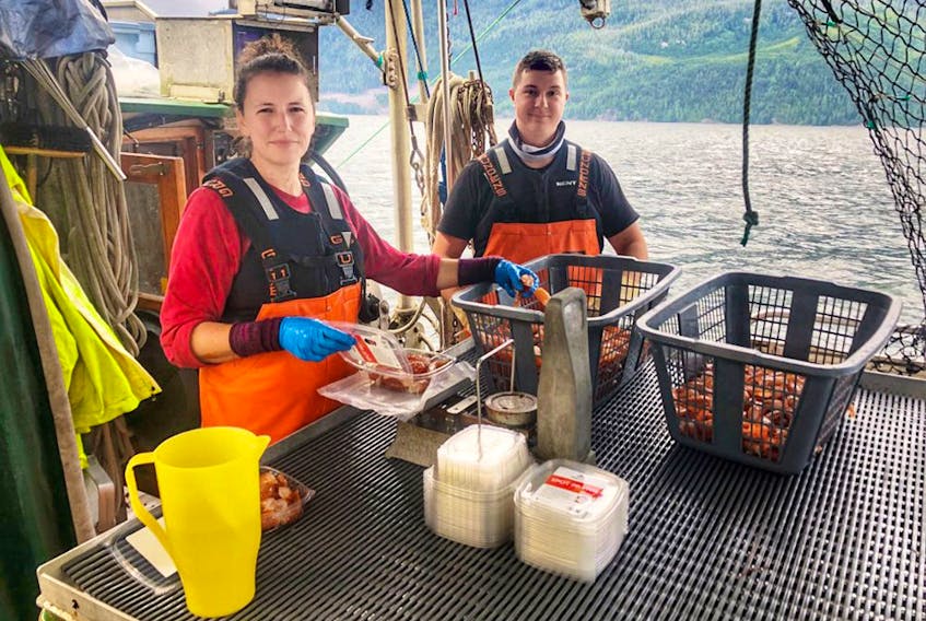 Courtenay, B.C. fisher Melissa Collier, left, harvests prawns, salmon and scallops, and partnered with community-supported fishery Skipper Otto to sell some of her family's catch.