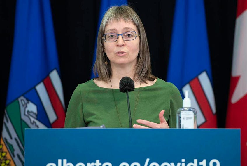 Alberta’s chief medical officer of health Dr. Deena Hinshaw on Wednesday, Feb. 3, 2021.