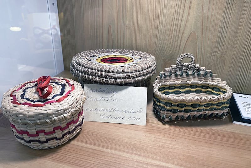 Three handmade baskets created by Nastas'se featured in Ikea Halifax's Modern Indigenous Family Room. - Contributed