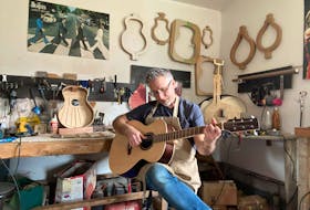 Having given up working as a luthier — a stringed instrument maker — in 2011, Brent Denney converted his storage space into a workshop when the COVID-19 pandemic began in 2020 and his yoga teaching had to be put on hold. Now that the province is back in Alert Level 2, he has started teaching yoga again, but his love of instrument making has continued with his business Rock Island Instruments. He now takes orders for acoustic guitars, ukuleles, mandolins and Irish bouzoukis.