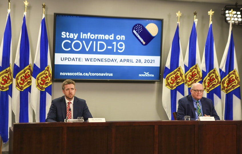 Premier Iain Rankin and Dr. Robert Strang, Nova Scotia's chief medical officer of health, announced Wednesday that people aged 40 to 54 will be included in the group eligible for the AstraZeneca vaccine in the province. - Communications Nova Scotia