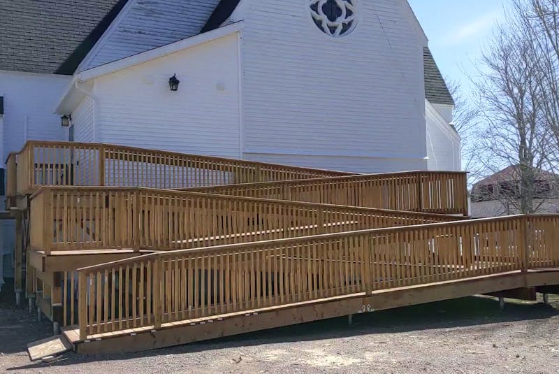 The old St. James United Church now has accessible entrances and washrooms on the rear, including a ramp., - Chelsey Gould