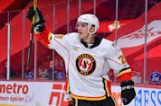  Flames forward prospect Adam Ruzicka scored a team-high 11 goals for the AHL’s Stockton Heat in 2021. (Courtesy of Stockton Heat)