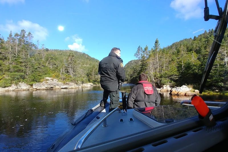 Fishery officers on a 2020 patrol in Newfoundland and Labrador. With recent amendments to fishery regulations, officers will be spending less time in court dealing with minor violations. — Contributed