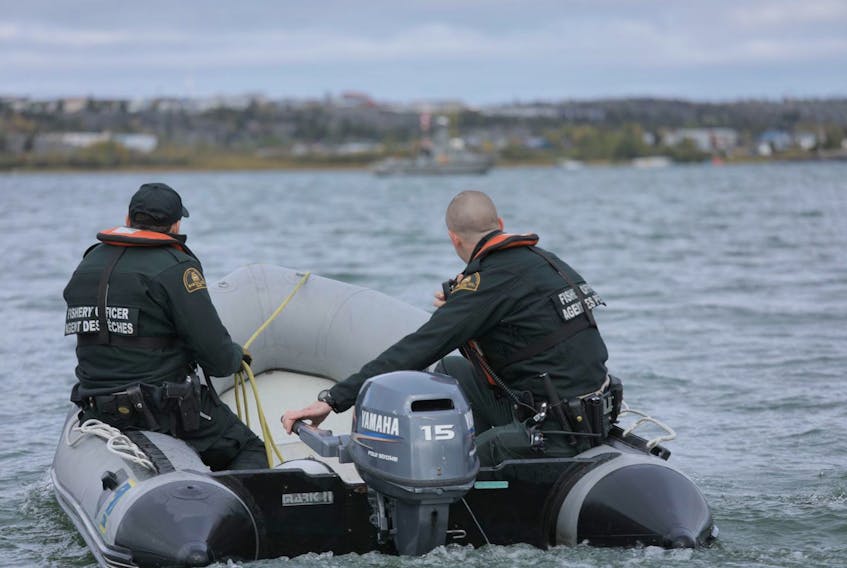 Fishery officers on a 2020 patrol in the Maritimes region. Photo courtesy Fisheries and Oceans Canada.