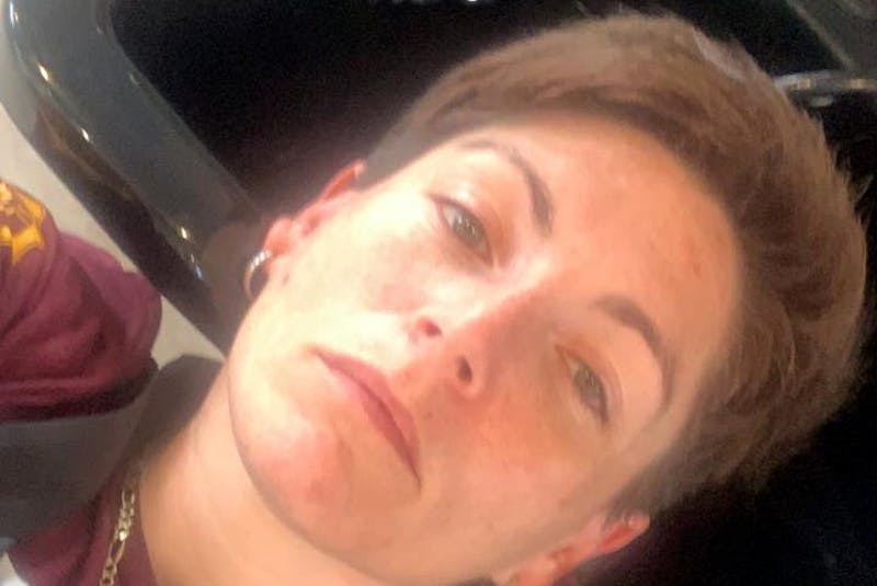 “I’m going to nap right here” wrote Cape Sable Island hairdresser Amanda Nippard on a selfie she took after finishing a 12-hour marathon session at her salon prior to the two-week lockdown in Nova Scotia which began in April 28. Contributed - Saltwire network