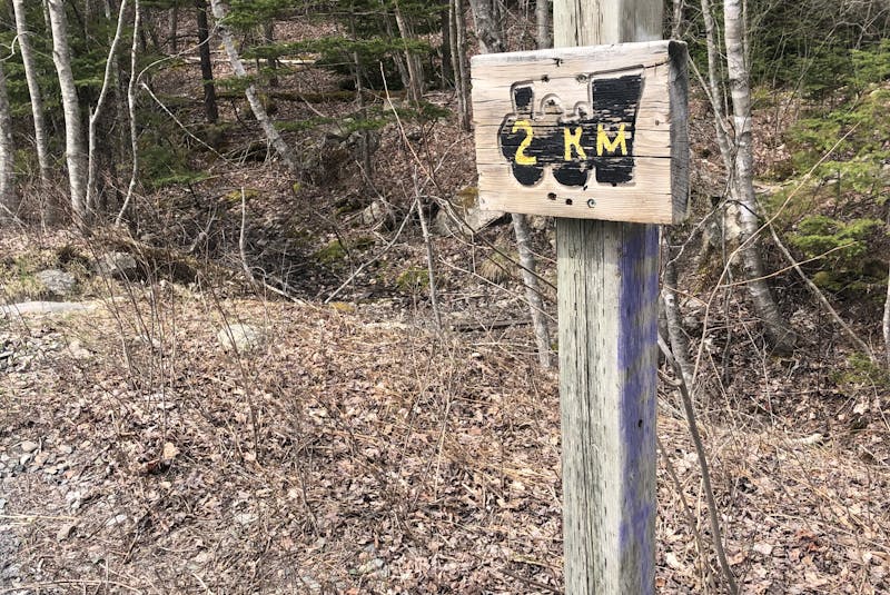 If you're hoping to visit Six Mile Falls, you’ll pass a two-kilometre wooden marker - just keep going. - Heather Fegan