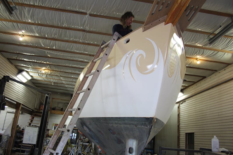 Kirsten Neuschäfer’s work on her vessel has been difficult, but she has received a great deal of assistance from Islanders, who have offered their time, skills and cash to help her achieve her dream of participating in the 2022 Golden Globe Race. - Colin MacLean