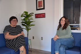 Nurse Michelle Maillet and office manager Erin Eavis at The Red Door’s new location, upstairs in the Town Square building on Webster Street in Kentville. KIRK STARRATT