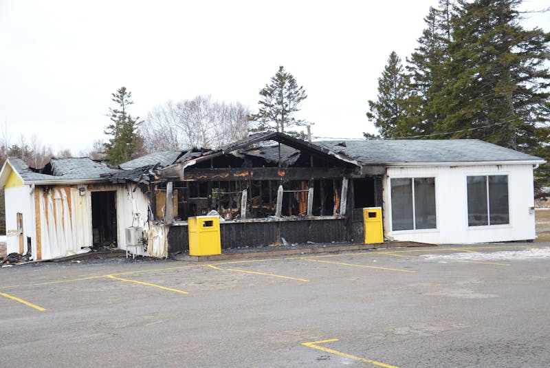 Scooters Dairy Bar in Miscouche was extensively damaged in a fire late Sunday night. - Jason Simmonds • The Guardian
