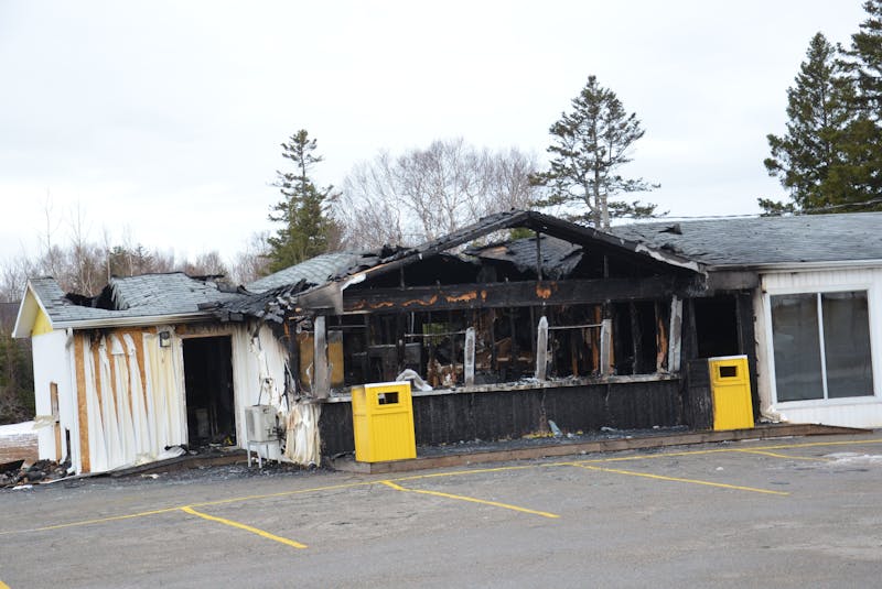 The area where customers placed their orders at Scooters Dairy Bar in Miscouche was damaged extensively in a fire late Sunday night. - Jason Simmonds • The Guardian