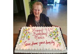 Marie O'Brien celebrated her 94th birthday with a cake made and delivered by Bray's Independent Grocer at no charge.