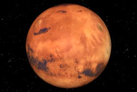 The Red Planet will form a triangle with two other celestial red objects in the mid-evening, western sky this week: Betelgeuse, in the constellation Orion - the Hunter, to its lower left, and Aldebaran, in the constellation Taurus - the Bull, to its lower right. 