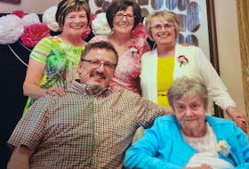 The Stubbert family is grateful for the end of life care provided to their mother Mary by Hospice Cape Breton. From left, front, George Stubbert, Mary Stubbert; back, Hope Gaskell, Joan Stubbert and Iris Murphy. CONTRIBUTED