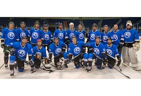 The Shreenan Electric Bolts recently captured the championship division of the Queens County Rec Hockey League. Members of the Bolts, front row, from left, are Matt Carter, Scott Carragher, Ryan Shreenan, Randy Cameron, Marshall Ellis and Robbie Chandler. Second row, Owen Hendrick, Nic Jones, Jon Cameron, Cody Jenkins, Mike Arsenault, Greg O’Brien, Colin Younker, Mark Dolan, Doug Martin, Dan MacRae and Wayne Savage. Missing are Brodie Sanderson, Jason Cameron and Darcy Murnaghan.