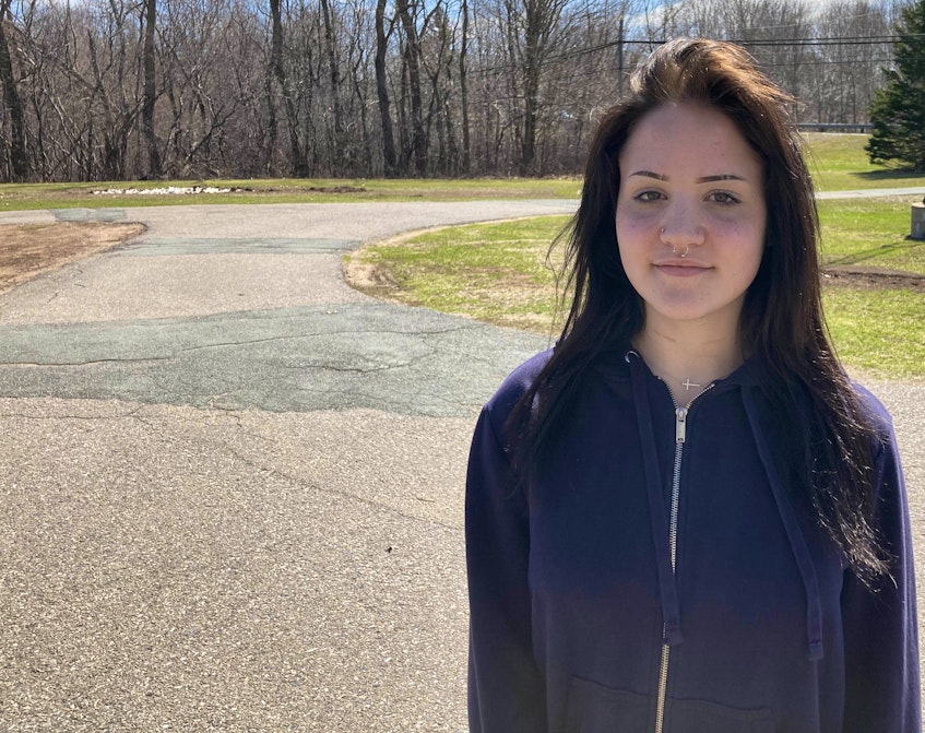 West Kings District High School student Kenzie Thornhill said she was suspended for a week for bringing attention to a rape-messaged shirt a student was wearing, but that the other student wasn't punished for violating the school's dress code policy - Ian Fairclough