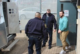 Aaron Shaun Young, 32, of New Waterford was escorted by sheriff deputies Wednesday from the Sydney Justice Centre after he entered a guilty plea to a charge of second-degree murder. Young was charged in connection with the Aug. 27, 2017 murder of 54-year-old James David Matthews. CAPE BRETON POST PHOTO