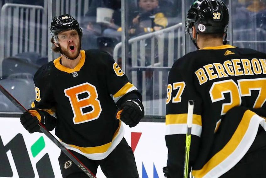 Bruins winger David Pastrnak scored his 23rd game-opening goal since the start of the 2019-20 season on Thursday. That’s 11 more than the group tied with the second most — Auston Matthews, Travis Konecny and Nikolaj Ehlers. USA TODAY Sports