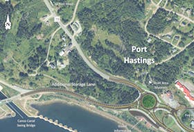 A rendering of one potential option the province's Department of Transportation and Active Transit is considering for reconfiguring the Port Hastings rotary into a roundabout format. CONTRIBUTED