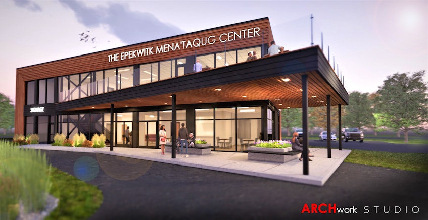 This is a concept photo of the Epekwitk Mena'taqug Centre, to be constructed later this year to improve the cultural and recreational infrastructure of the Scotchfort community. - Contributed