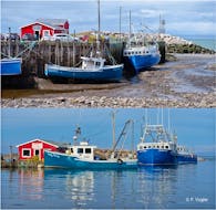 There's not much left for me to say except to thank Phil Vogler for these dramatic spring tide photos.  Low and high tide in Harbourville, N.S. on Monday, just hours before Tuesday's new moon.