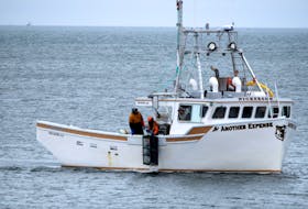 A lobster trap is hauled aboard the fishing vessel Another Expense during a day on the fishing grounds near the Woods Harbour coastline. The six-month commercial lobster  fishery is southwestern Nova Scotia and the South Shore closes on May 31. KATHY JOHNSON