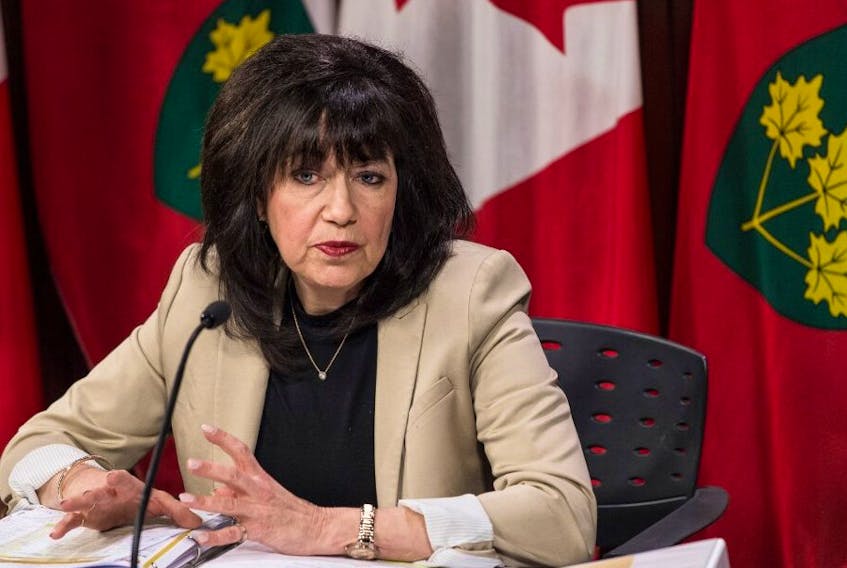 Ontario Auditor General Bonnie Lysyk speaks during a press conference at Queen's Park after the release of her 2019 annual report in Toronto on Dec. 4, 2019. 