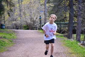 Running in the shadow of her hero, Terry Fox, Lexi Barbour, 6, of Truro has embarked on her own Marathon of Hope in an effort to raise money for cancer research at the IWK. HARRY SULLIVAN - TRURO NEWS