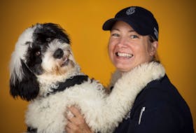 Stella, a Portuguese water dog, and her handler, Const. Krista Fagan, have spent the past year training together. Stella is poised to become the Royal Newfoundland Constabulary's first support dog. - Pat Thompson photo
