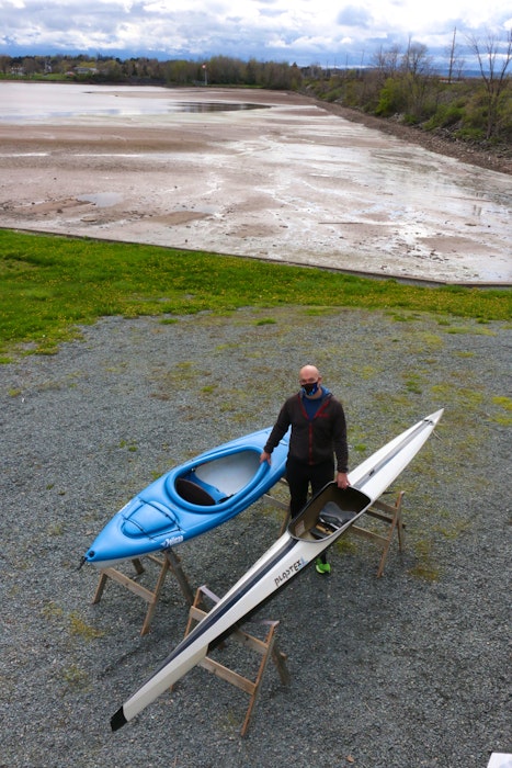 It takes a fair bit of skill to be able to use a sprint kayak, pictured on the right, versus a recreational one. Sheldon Hope said if the Lake Pisiquid reservoir doesn’t return in time for the summer season, or if the area reverts to free tidal flow, the canoe club won’t be able to operate. - Carole Morris-Underhill