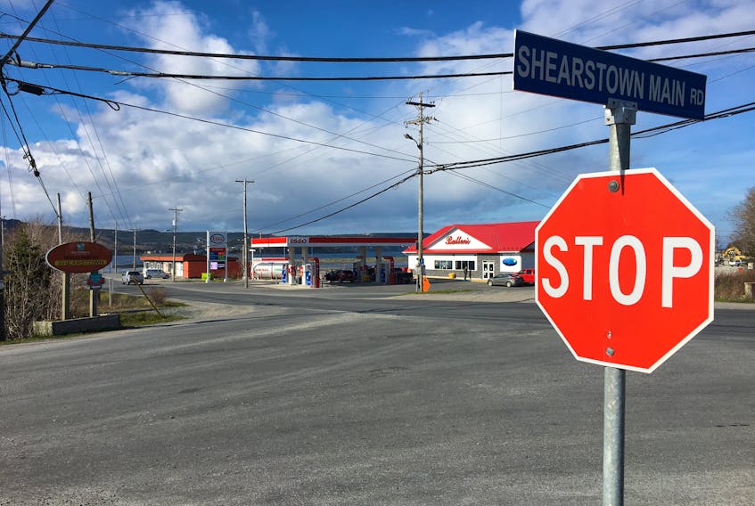 The staggered intersection of Shearstown Road and Cross Road in Bay Roberts with the Conception Bay Highway is one of the things the town hopes to address with roadwork this construction season.