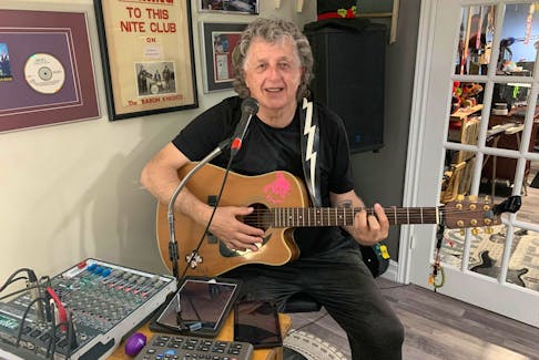 Ross Tilley in his home studio in Marystown. 