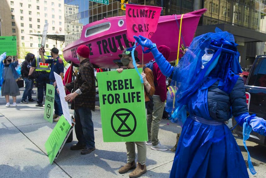 Extinction Rebellion occupied Granville and Georgia intersection on Saturday