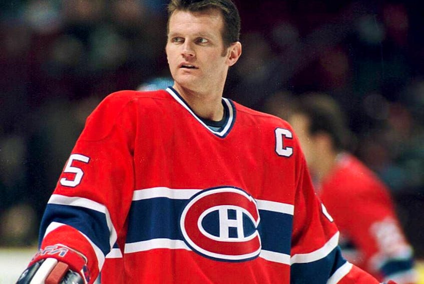 Vincent Damphousse at Canadiens practice on March 2, 1999, three weeks before he was traded to the San Jose Sharks for three draft picks. 