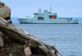 HMCS Harry DeWolf is the first of six new Royal Canadian Navy warships that will be used to patrol offshore and Arctic waters. Keith Gosse - The Telegram