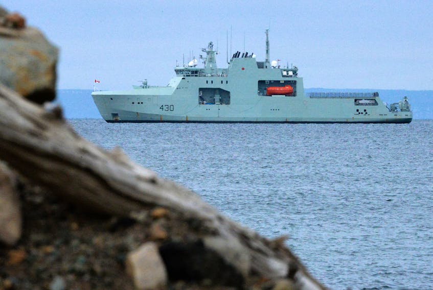 HMCS Harry DeWolf is the first of six new Royal Canadian Navy warships that will be used to patrol offshore and Arctic waters. Keith Gosse - The Telegram