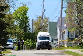 The RCMP had a presence on Chester Street throughout the day on Tuesday, May 25, as they conducted a homicide investigation after a man with a gunshot wound died Monday night, May 24. CARLA ALLEN PHOTO