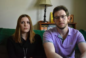 Alex Gallant, left, and her fiancé, Adam Wood, have struggled with shifting deadlines and vague guidance in an effort to move Adam's dad, John, from New Brunswick to Summerside.