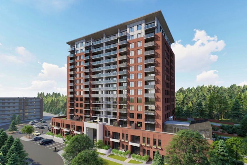 Terrace of Kings Grove, a 15-storey apartment building, is to be built at 1020 Micmac Boulevard in Dartmouth and is to open in summer 2022.