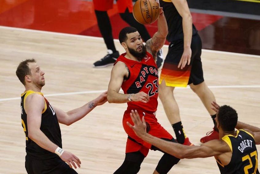 Raptors guard Fred VanVleet, who was impressive in the loss in Utah on Saturday night before sitting out Sunday to avoid doing further damage to a weakened hip, admits a clear goal for these final games is hard to pin down. USA TODAY Sports
