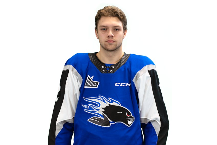 Defenceman Sam Dow played for the Quebec Major Junior Hockey League's Saint John Sea Dogs in 2020-21.