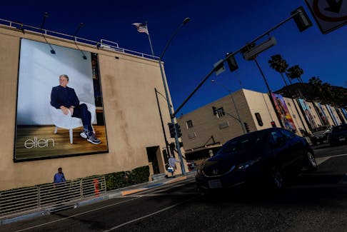 A billboard advertising "The Ellen DeGeneres Show" is pictured outside the Warner Bros. Lot where the talk show is taped in Burbank, California. Ellen DeGeneres will end her Emmy-winning daytime talk show next year after its upcoming 19th season, the comedian said in an interview published in The Hollywood Reporter. The Kelly Clarkson Show is set to take over The Ellen DeGeneres Show’s timeslot when Ellen comes to an end next year. REUTERS/Mario Anzuoni