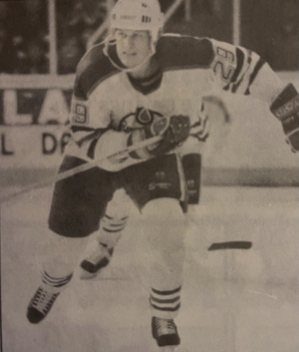 Cape Breton Oilers forward Dan Currie during an American Hockey game in 1989-90 at Centre 200 in Sydney. CONTRIBUTED - Contributed