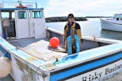 Veteran Keith Heighton and his boat Risky Business ready for another lobster season out of Cape John. 
