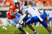  Running back Chuba Hubbard (30) of Oklahoma State. Brian Bahr, Getty Images, file
