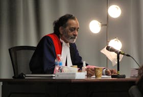 Justice Vikas Khaladkar in Newfoundland and Labrador Supreme Court in St. John's Wednesday during a recess in the sexual assault trial of Royal Newfoundland Constabulary officer Doug Snelgrove.